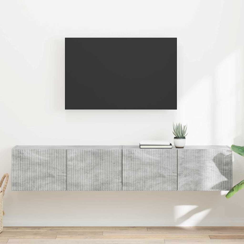 Tv Wall Cabinet 2 Pcs Beton Kompozitní Dřevo
