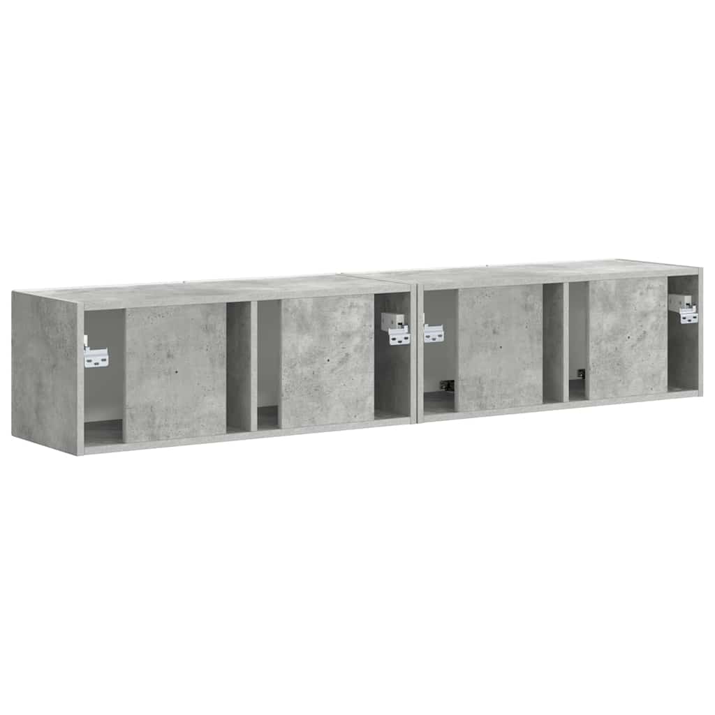 Tv Wall Cabinet 2 Pcs Beton Kompozitní Dřevo