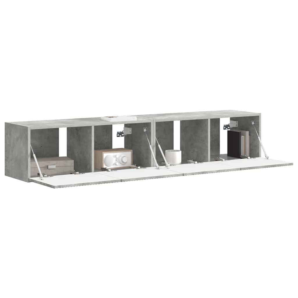 Tv Wall Cabinet 2 Pcs Beton Kompozitní Dřevo