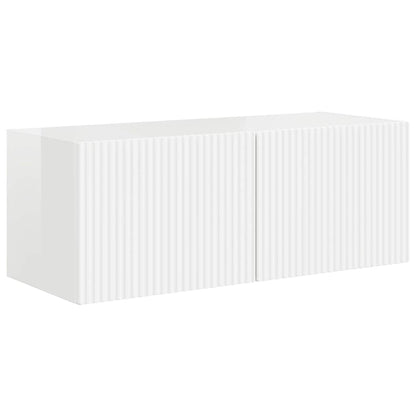 Tv Wall Cabinet 78,5 X 31 X 29,5 Cm Lesklá Bílá