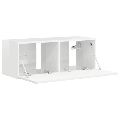 Tv Wall Cabinet 78,5 X 31 X 29,5 Cm Lesklá Bílá