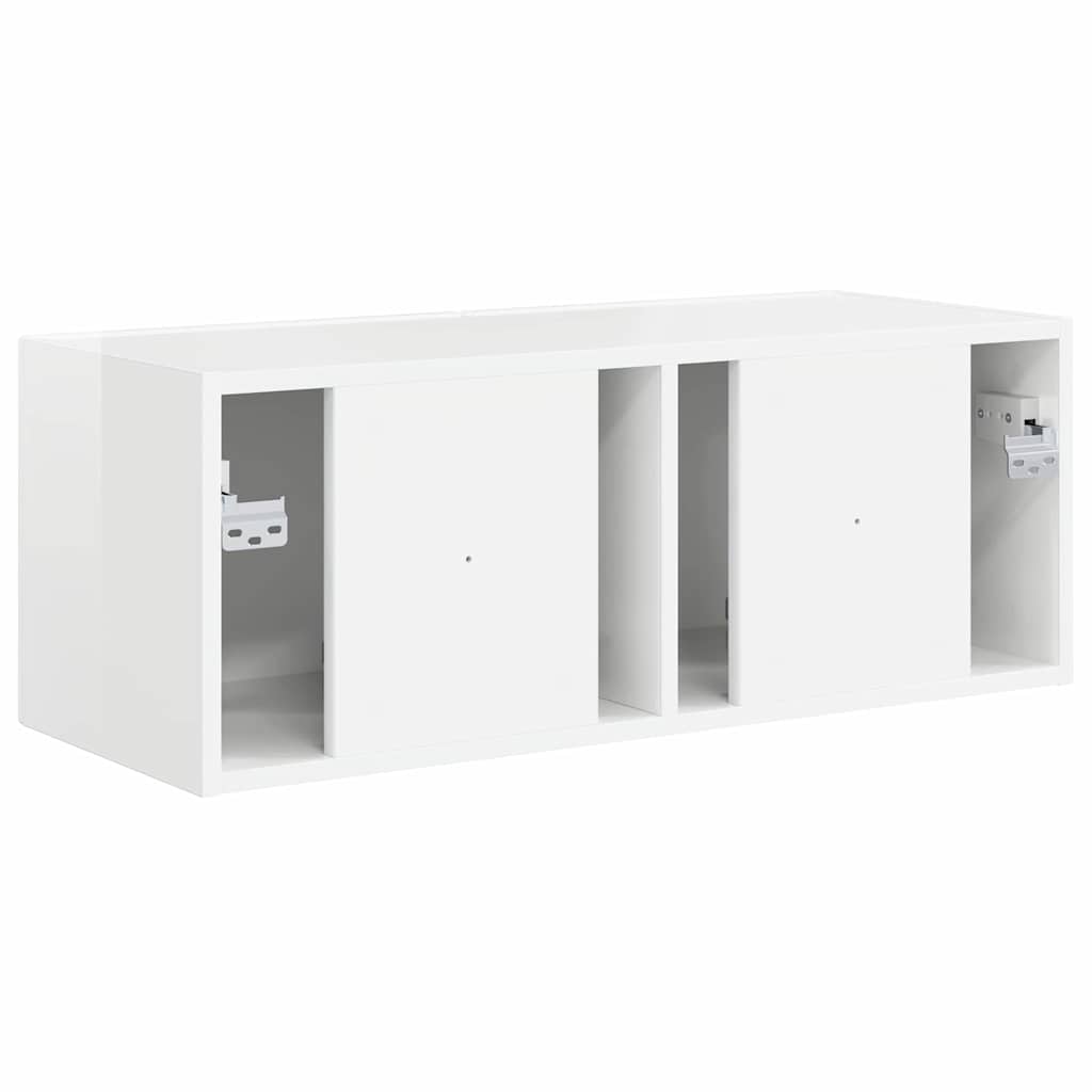 Tv Wall Cabinet 78,5 X 31 X 29,5 Cm Lesklá Bílá