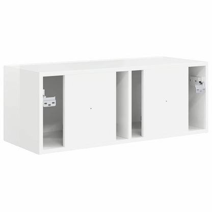 Tv Wall Cabinet 78,5 X 31 X 29,5 Cm Lesklá Bílá
