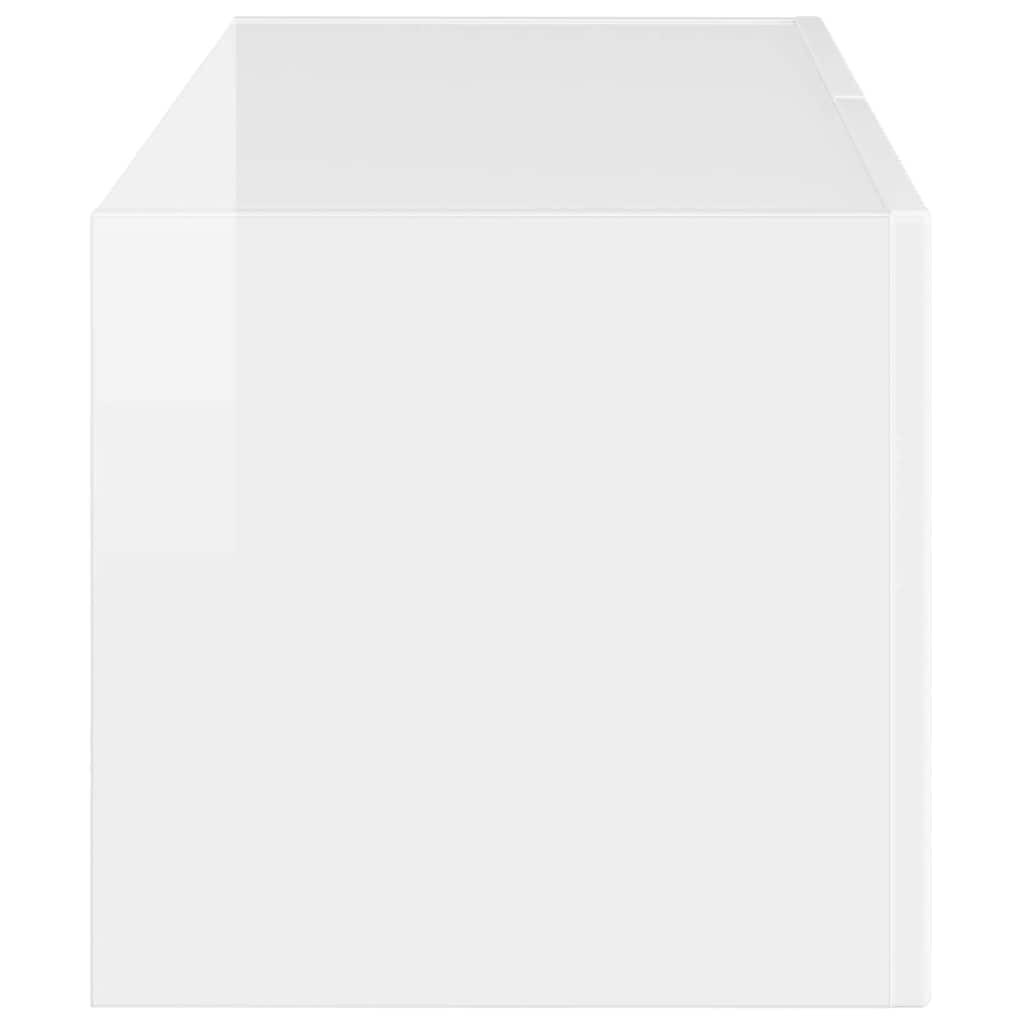 Tv Wall Cabinet 78,5 X 31 X 29,5 Cm Lesklá Bílá