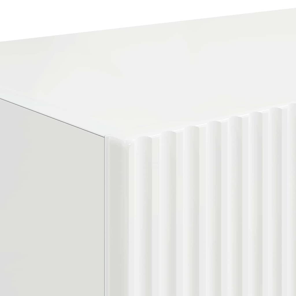 Tv Wall Cabinet 2 Pcs Lesklá Bílá Kompozitní Dřevo