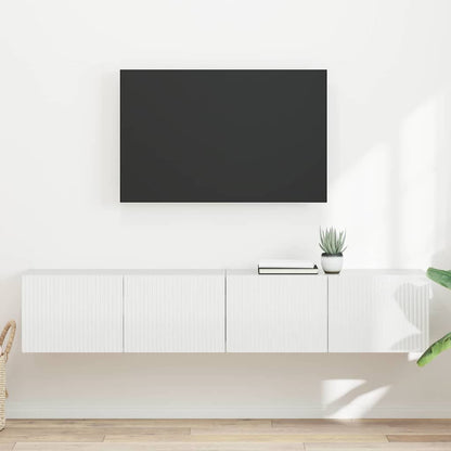 Tv Wall Cabinet 2 Pcs Lesklá Bílá Kompozitní Dřevo