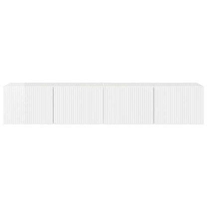 Tv Wall Cabinet 2 Pcs Lesklá Bílá Kompozitní Dřevo