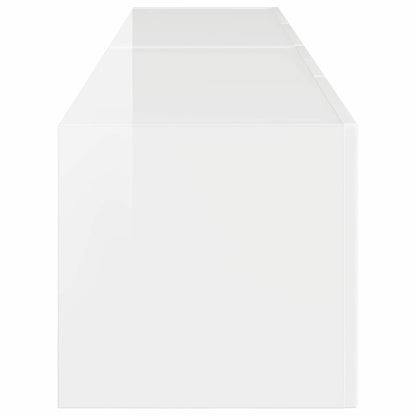 Tv Wall Cabinet 2 Pcs Lesklá Bílá Kompozitní Dřevo