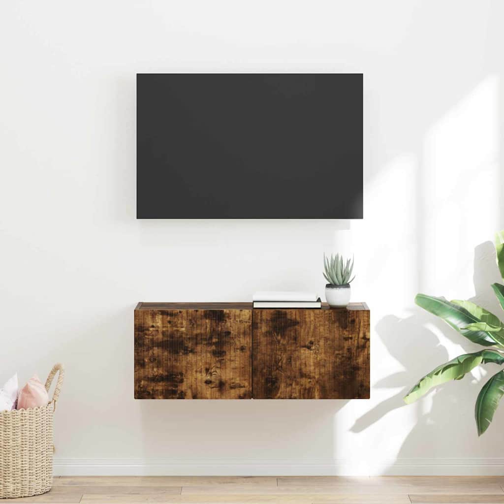 Tv Wall Cabinet 78,5 X 31 X 29,5 Cm Kouřový Dub