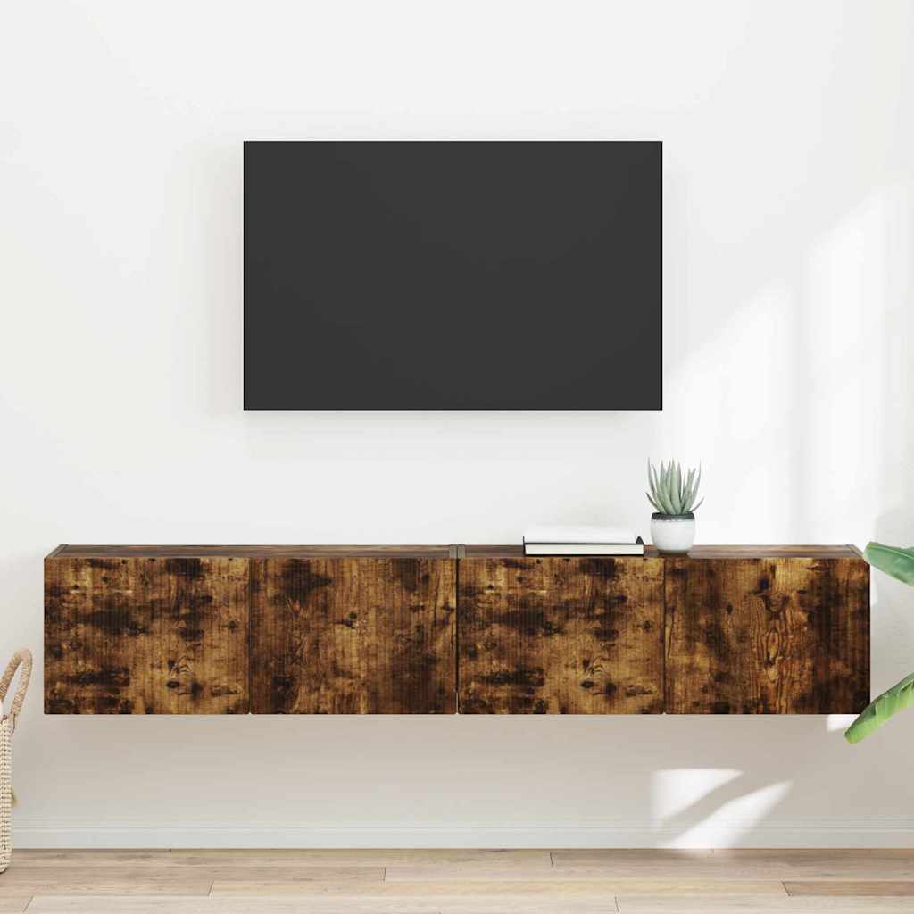 Tv Wall Cabinet 2 Pcs Kouřový Dub Kompozitní Dřevo
