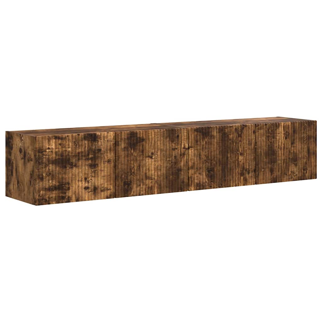 Tv Wall Cabinet 2 Pcs Kouřový Dub Kompozitní Dřevo