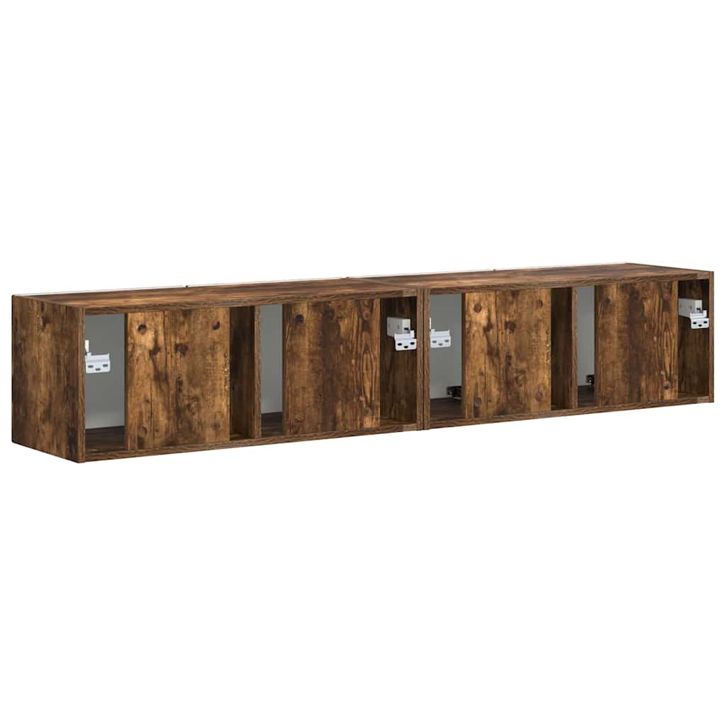 Tv Wall Cabinet 2 Pcs Kouřový Dub Kompozitní Dřevo