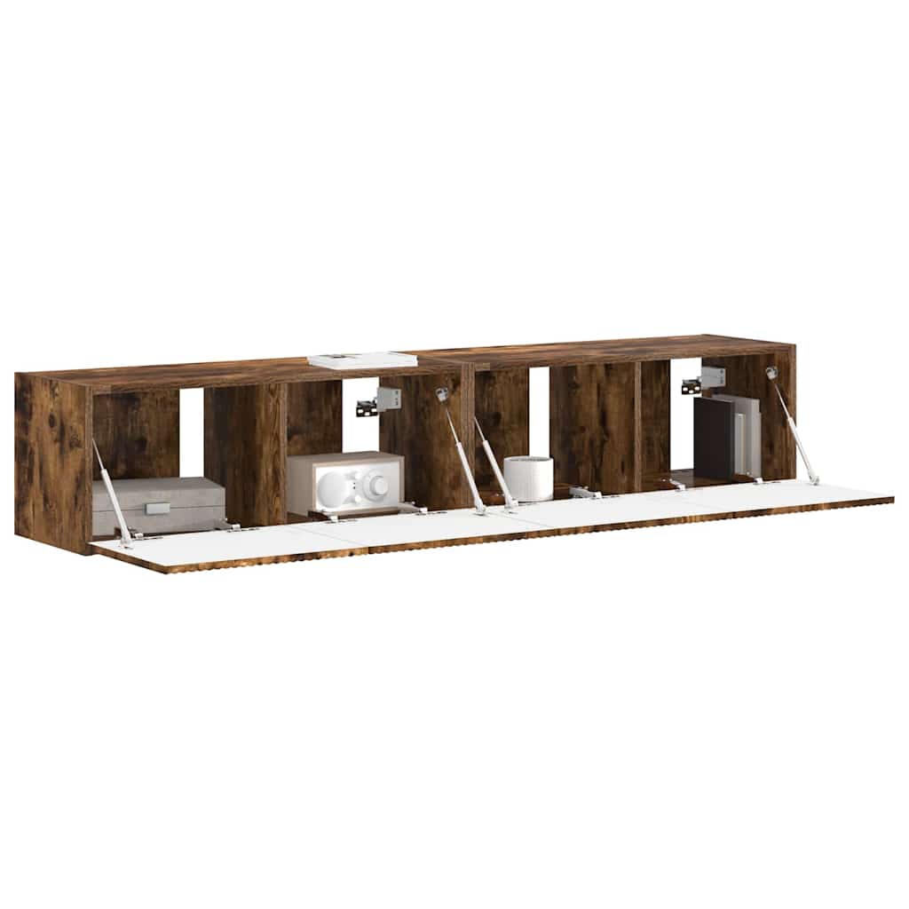 Tv Wall Cabinet 2 Pcs Kouřový Dub Kompozitní Dřevo