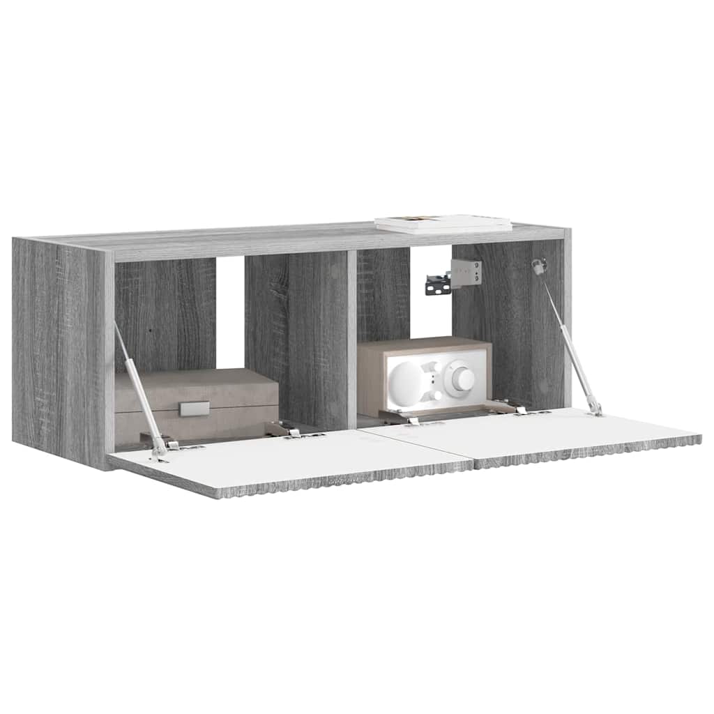 Tv Wall Cabinet 78,5 X 31 X 29,5 Cm Šedá Sonoma