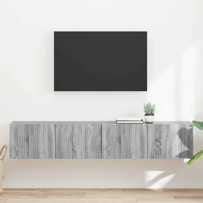 Tv Wall Cabinet 2 Pcs Šedá Sonoma Kompozitní Dřevo