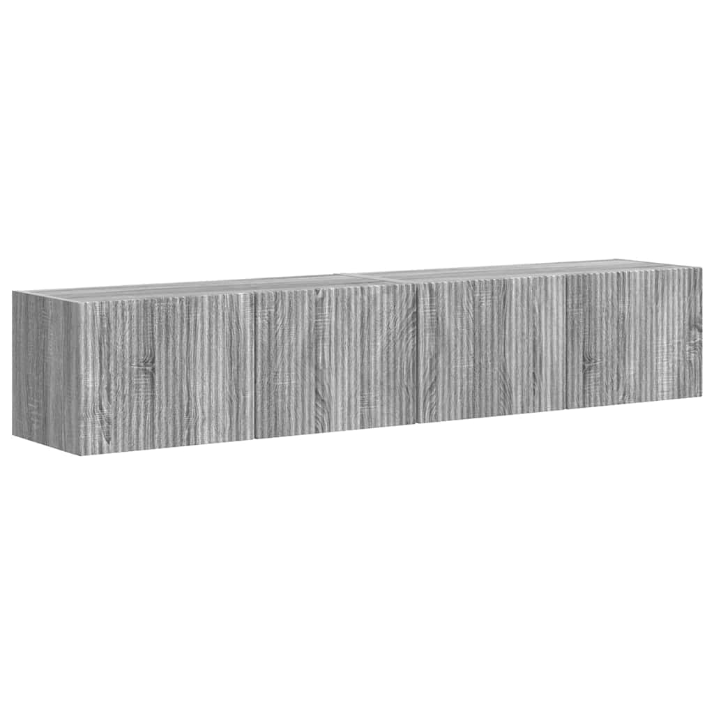 Tv Wall Cabinet 2 Pcs Šedá Sonoma Kompozitní Dřevo