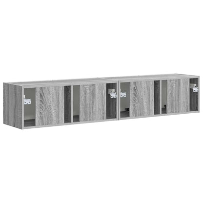 Tv Wall Cabinet 2 Pcs Šedá Sonoma Kompozitní Dřevo