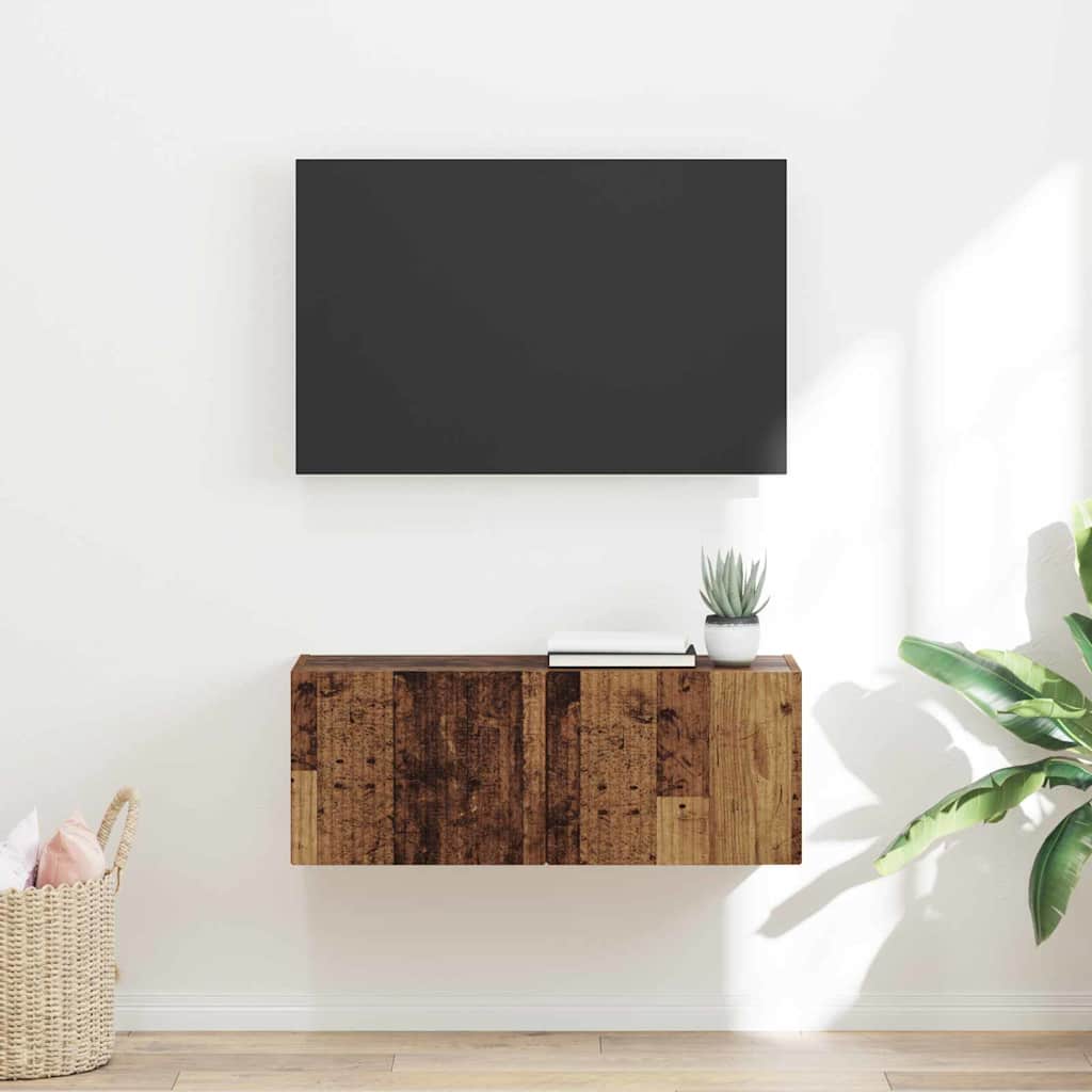 Tv Wall Cabinet 78,5 X 31 X 29,5 Cm Staré Dřevo