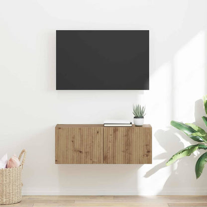 Tv Wall Cabinet 78,5 X 31 X 29,5 Cm Umělecký Dub