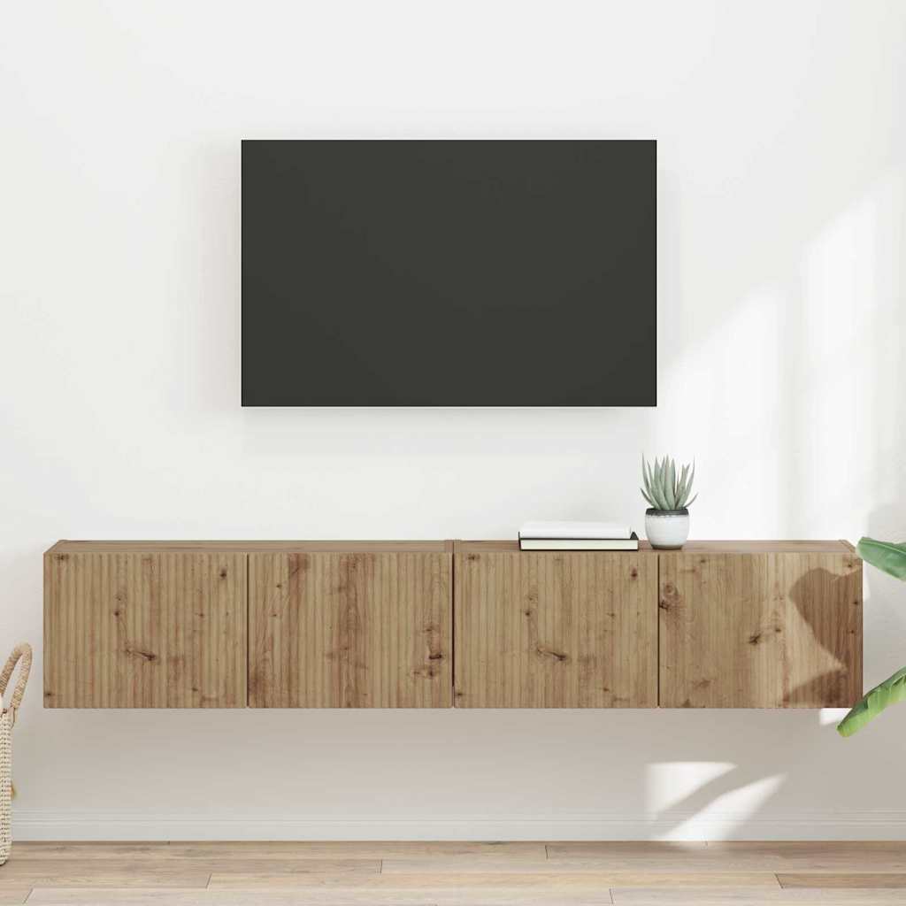 Tv Wall Cabinet 2 Pcs Umělecký Dub Kompozitní Dřevo