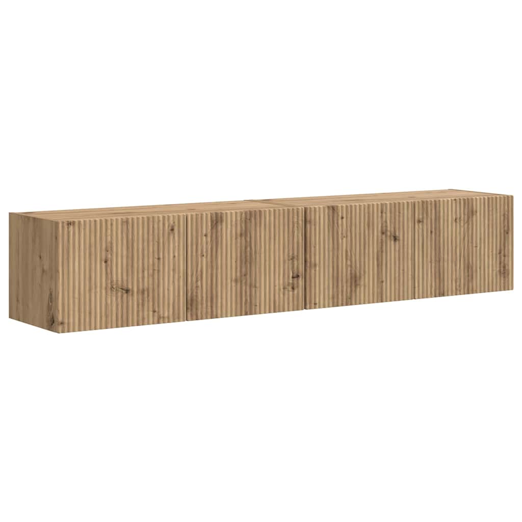 Tv Wall Cabinet 2 Pcs Umělecký Dub Kompozitní Dřevo