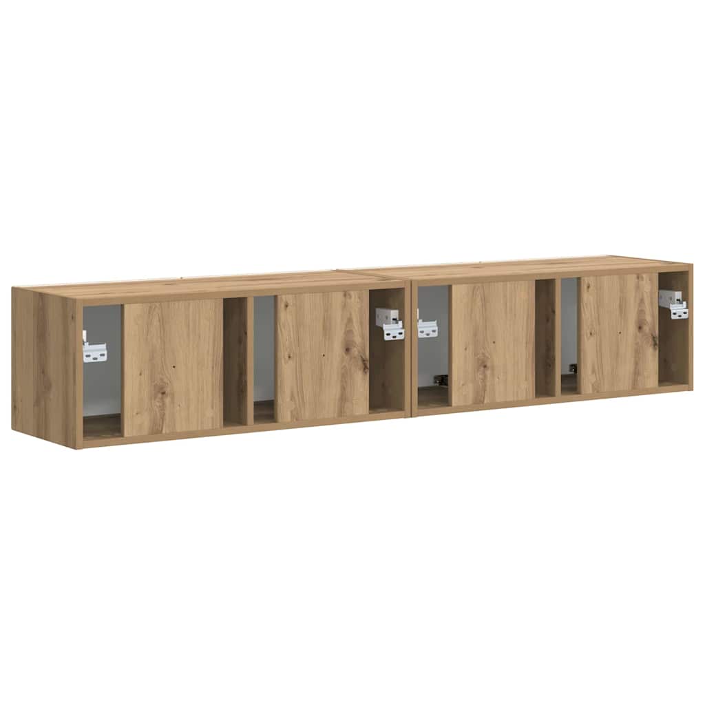 Tv Wall Cabinet 2 Pcs Umělecký Dub Kompozitní Dřevo