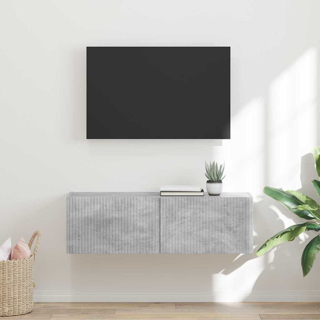 Tv Wall Cabinet 98 X 31 X 29,5 Cm Beton Kompozitní Dřevo