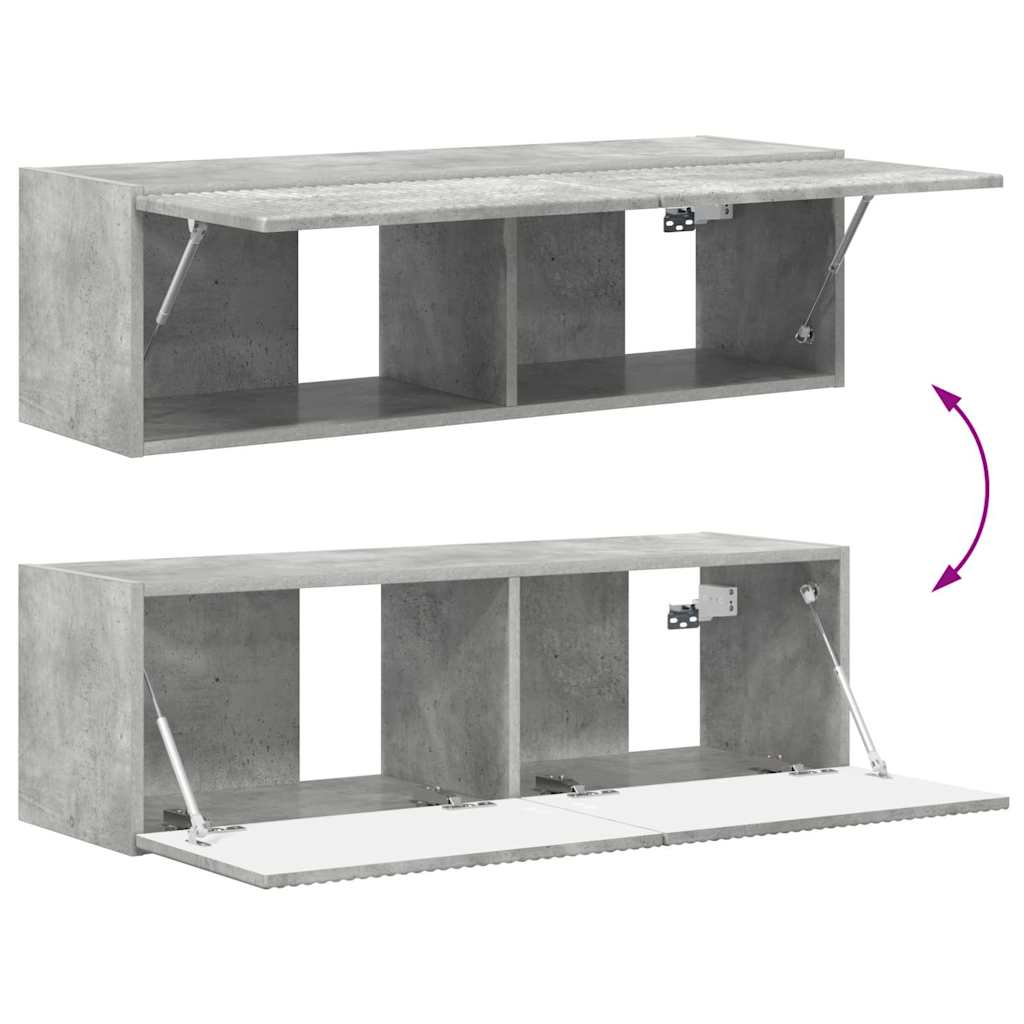 Tv Wall Cabinet 2 Pcs Beton Kompozitní Dřevo