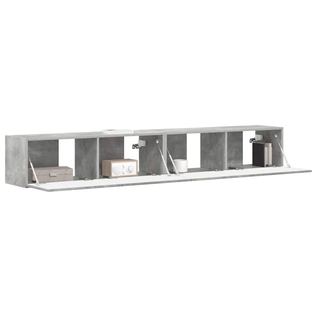 Tv Wall Cabinet 2 Pcs Beton Kompozitní Dřevo