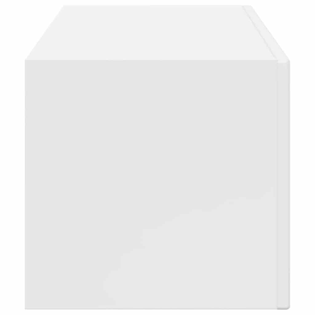 Tv Wall Cabinet 98 X 31 X 29,5 Cm Lesklá Bílá Kompozitní Dřevo