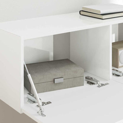 Tv Wall Cabinet 2 Pcs Lesklá Bílá Kompozitní Dřevo