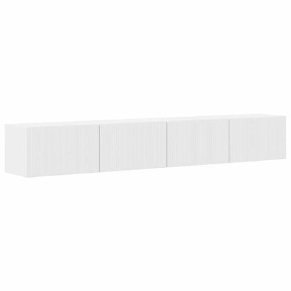 Tv Wall Cabinet 2 Pcs Lesklá Bílá Kompozitní Dřevo