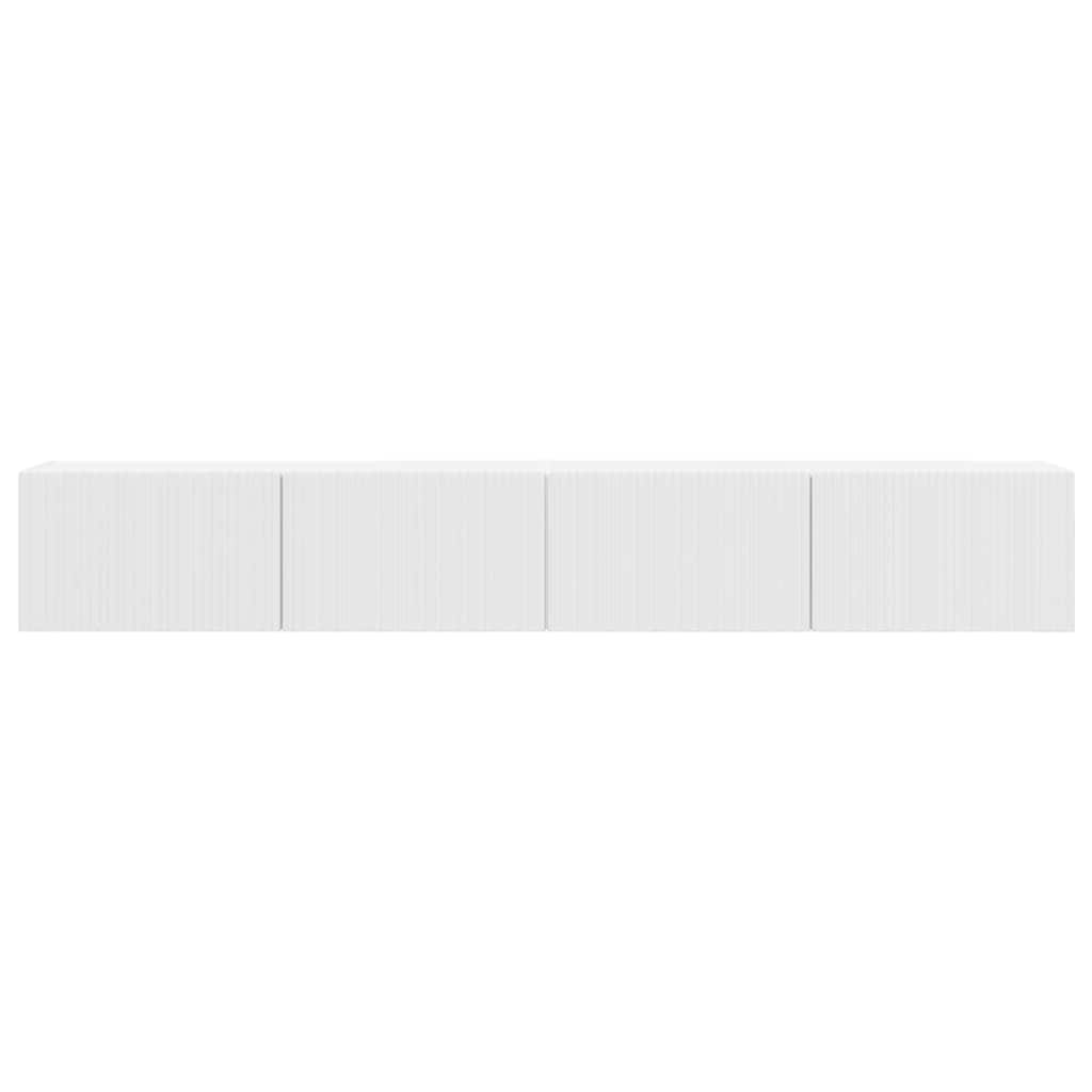 Tv Wall Cabinet 2 Pcs Lesklá Bílá Kompozitní Dřevo
