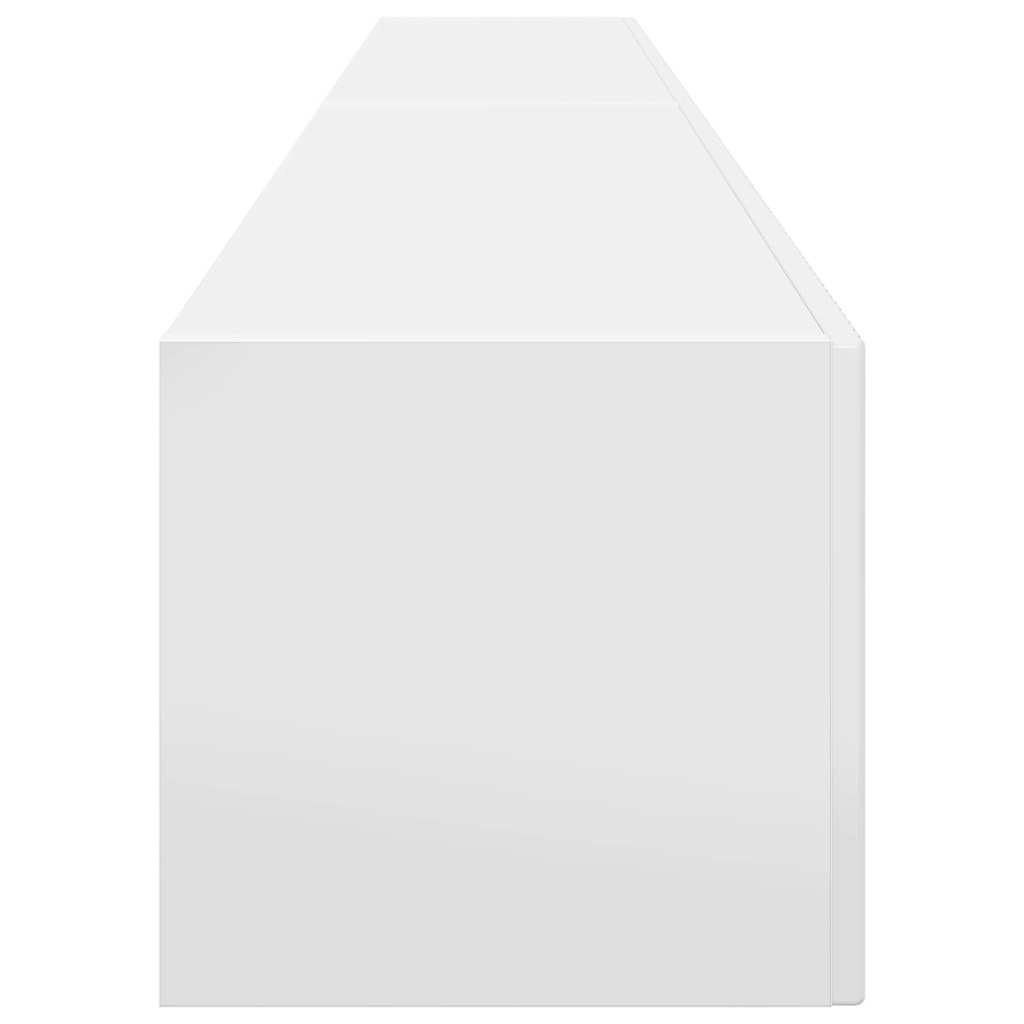 Tv Wall Cabinet 2 Pcs Lesklá Bílá Kompozitní Dřevo