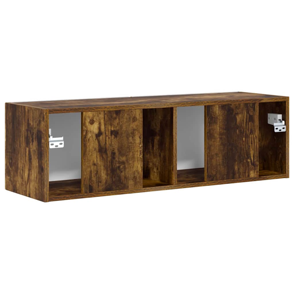 Tv Wall Cabinet 98 X 31 X 29,5 Cm Kouřový Dub Kompozitní Dřevo