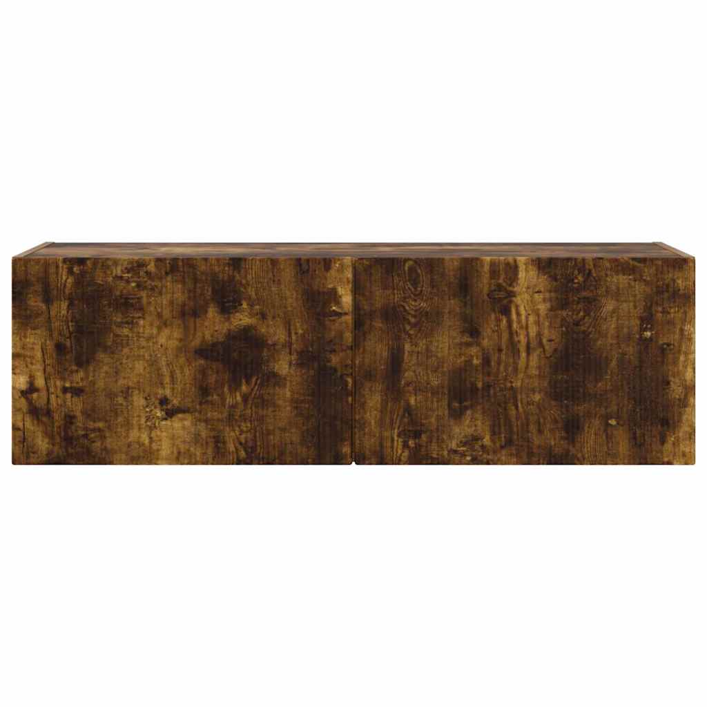 Tv Wall Cabinet 98 X 31 X 29,5 Cm Kouřový Dub Kompozitní Dřevo