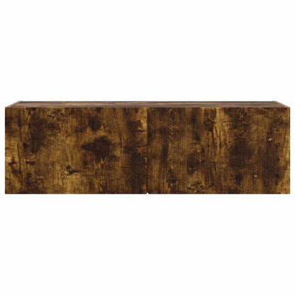 Tv Wall Cabinet 98 X 31 X 29,5 Cm Kouřový Dub Kompozitní Dřevo