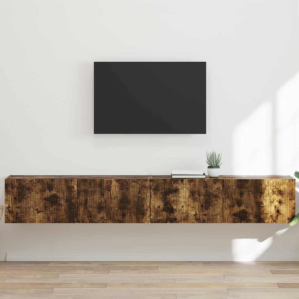 Tv Wall Cabinet 2 Pcs Kouřový Dub Kompozitní Dřevo