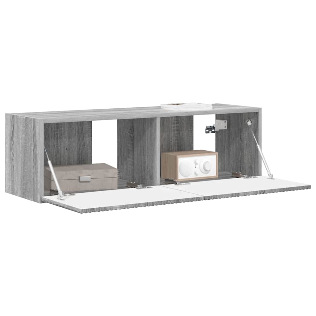 Tv Wall Cabinet 98 X 31 X 29,5 Cm Šedá Sonoma Kompozitní Dřevo