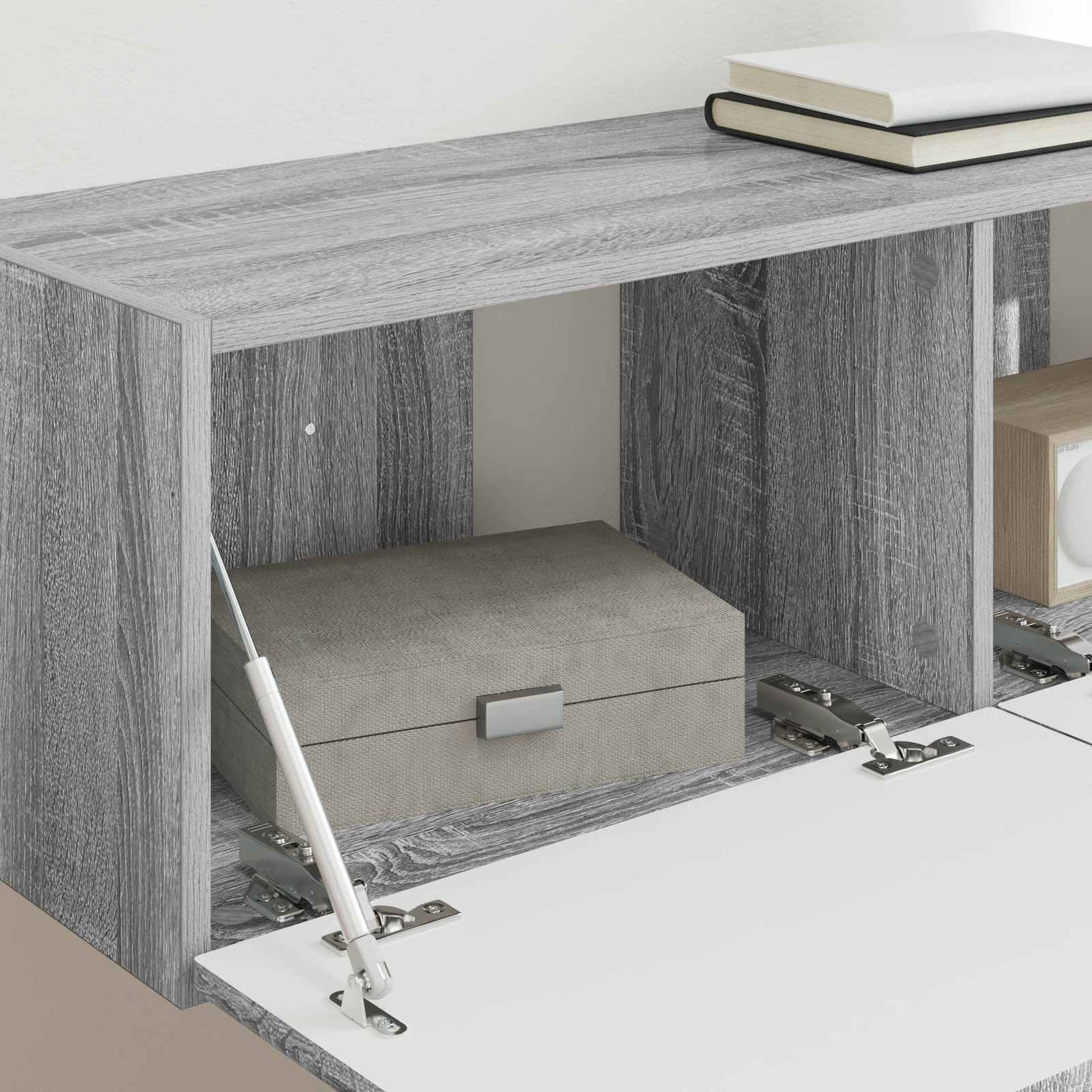 Tv Wall Cabinet 2 Pcs Šedá Sonoma Kompozitní Dřevo