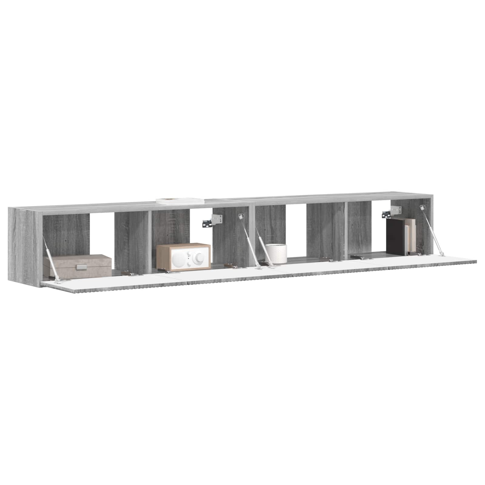 Tv Wall Cabinet 2 Pcs Šedá Sonoma Kompozitní Dřevo