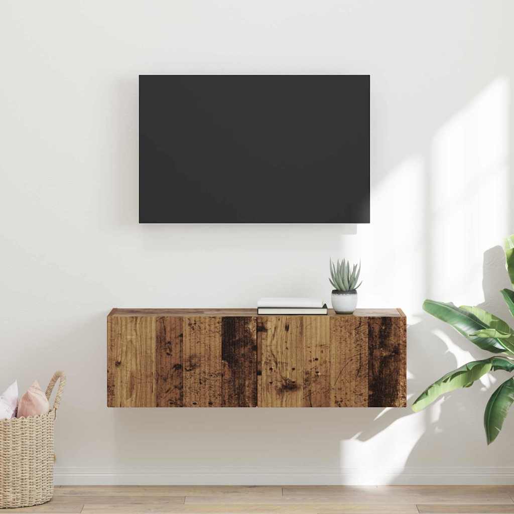 Tv Wall Cabinet 98 X 31 X 29,5 Cm Staré Dřevo Kompozitní Dřevo