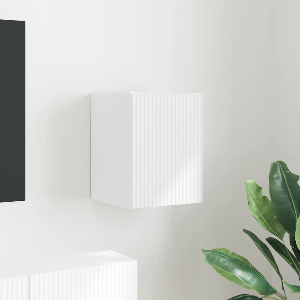 Tv Wall Cabinet 30 X 31 X 40 Cm Bílá Kompozitní Dřevo