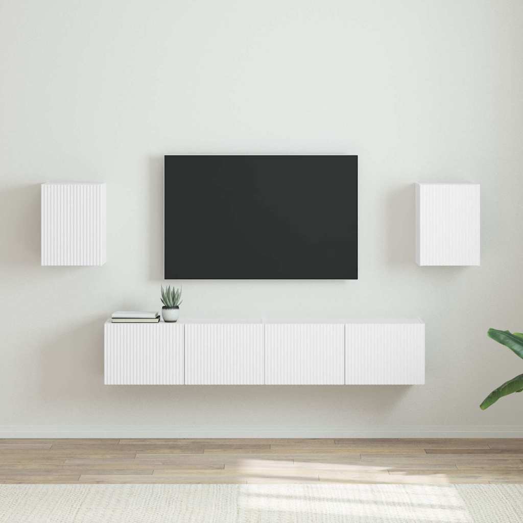 Tv Wall Cabinet 2 Pcs Bílá Kompozitní Dřevo