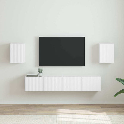 Tv Wall Cabinet 2 Pcs Bílá Kompozitní Dřevo