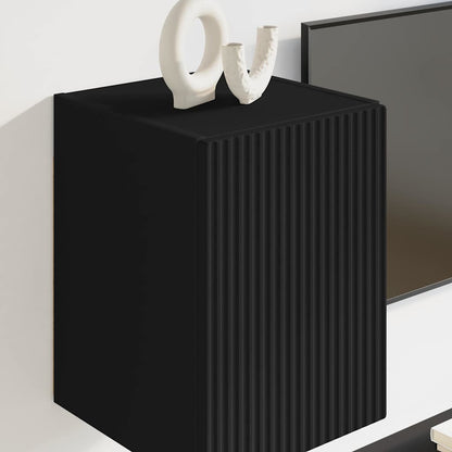 Tv Wall Cabinet 30 X 31 X 40 Cm Černá Kompozitní Dřevo