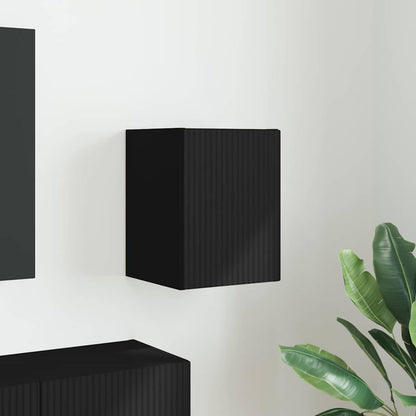 Tv Wall Cabinet 30 X 31 X 40 Cm Černá Kompozitní Dřevo
