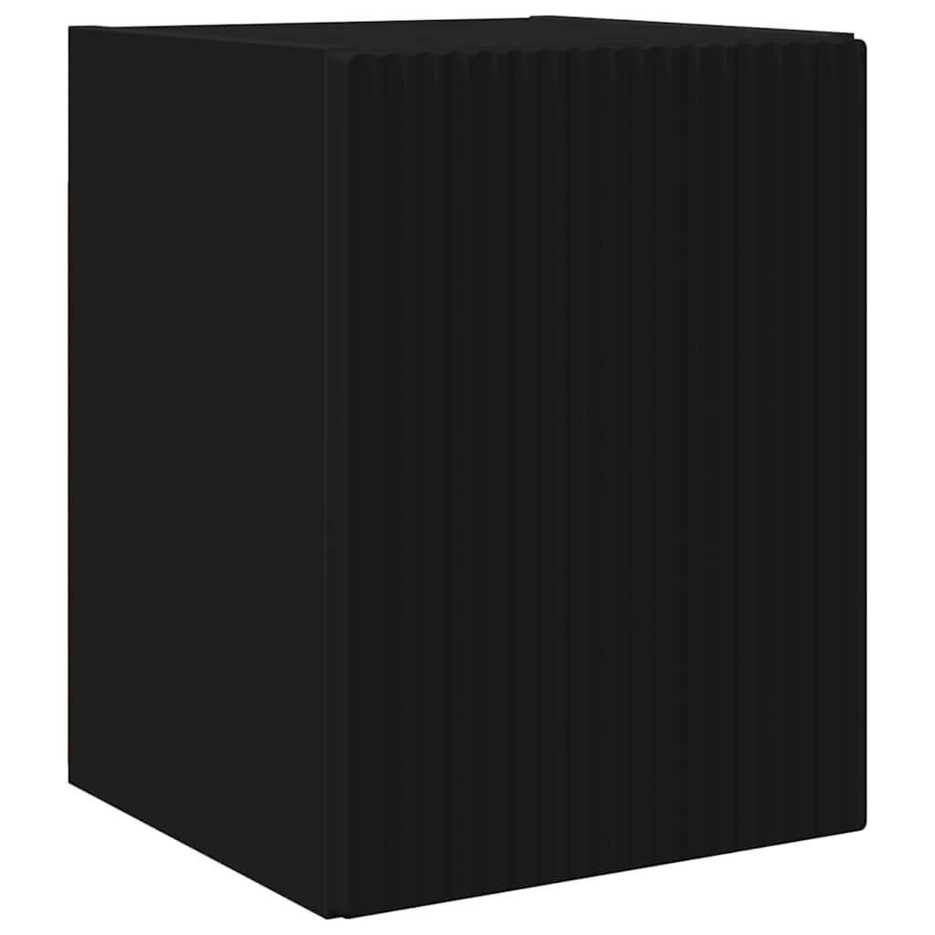 Tv Wall Cabinet 30 X 31 X 40 Cm Černá Kompozitní Dřevo
