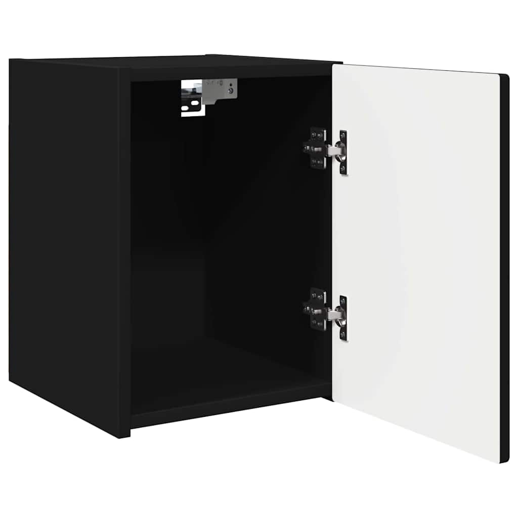 Tv Wall Cabinet 30 X 31 X 40 Cm Černá Kompozitní Dřevo