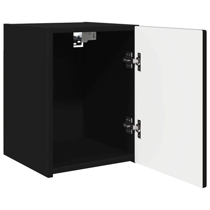 Tv Wall Cabinet 30 X 31 X 40 Cm Černá Kompozitní Dřevo
